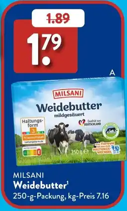 Aldi Süd MILSANI Weidebutter Angebot