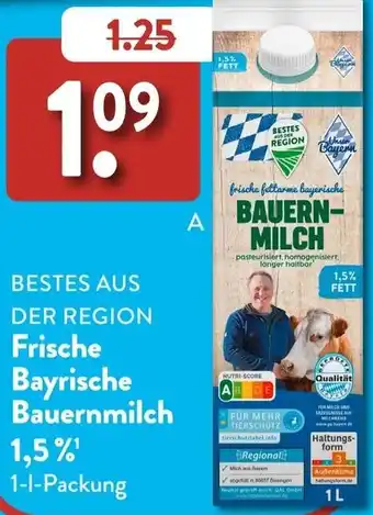 Aldi Süd BESTES AUS DER REGION Frische Bayrische Bauernmilch 1,5% Angebot