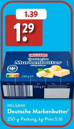 Aldi Süd MILSANI Deutsche Markenbutter Angebot