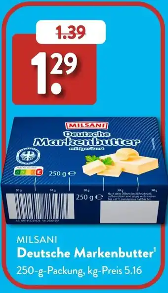 Aldi Süd MILSANI Deutsche Markenbutter Angebot