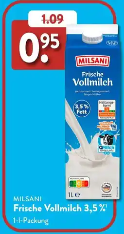 Aldi Süd MILSANI Frische Vollmilch 3,5% Angebot