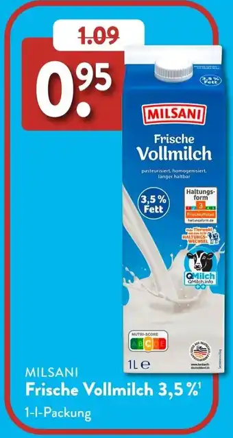 Aldi Süd MILSANI Frische Vollmilch 3,5% Angebot