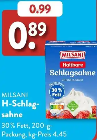 Aldi Süd MILSANI H-Schlagsahne Angebot