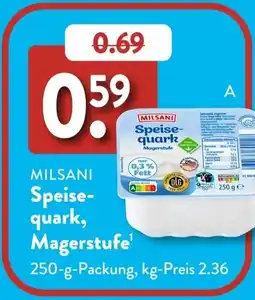 Aldi Süd MILSANI Speisequark, Magerstufe Angebot