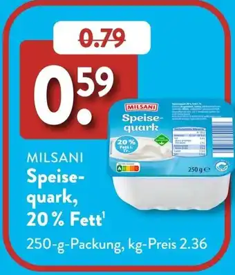 Aldi Süd MILSANI Speisequark, 20% Fett Angebot