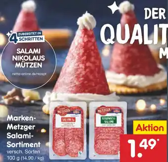 Netto Marken-Discount Marken- Metzger Salami- Sortiment Angebot