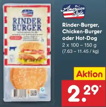 Netto Marken-Discount Rinder-Burger, Chicken-Burger oder Hot-Dog Angebot