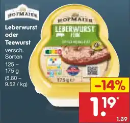 Netto Marken-Discount Leberwurst oder Teewurst Angebot