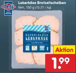 Netto Marken-Discount Wolf Leberkäse Brotzeitscheiben Angebot