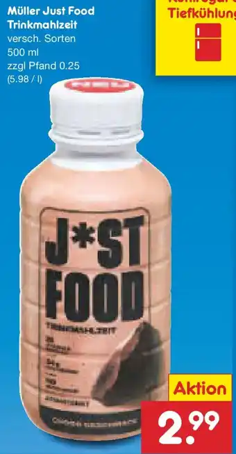 Netto Marken-Discount Müller Just Food Trinkmahlzeit Angebot