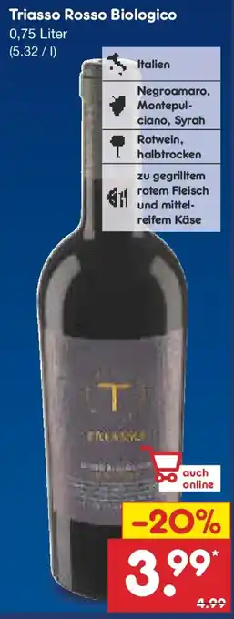 Netto Marken-Discount Triasso Rosso Biologico Angebot