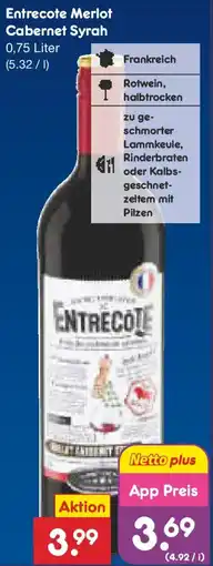 Netto Marken-Discount Entrecote Merlot Cabernet Syrah Angebot