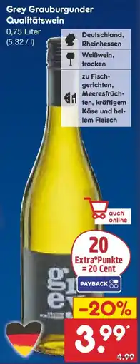 Netto Marken-Discount Grey Grauburgunder Qualitätswein Angebot