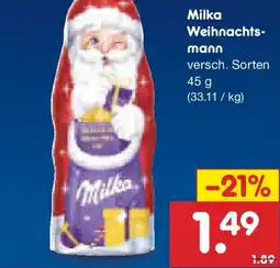 Netto Marken-Discount Milka Weihnachtsmann Angebot