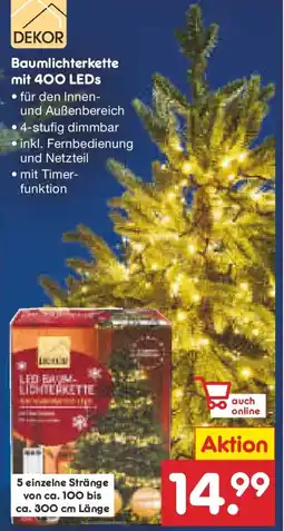 Netto Marken-Discount Baumlichterkette mit 400 LEDs Angebot