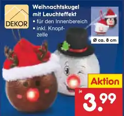 Netto Marken-Discount DEKOR Weihnachtskugel mit Leuchteffekt Angebot