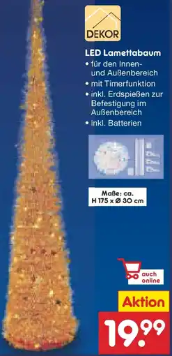 Netto Marken-Discount DEKOR LED Lamettabaum Angebot