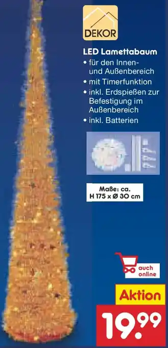 Netto Marken-Discount DEKOR LED Lamettabaum Angebot