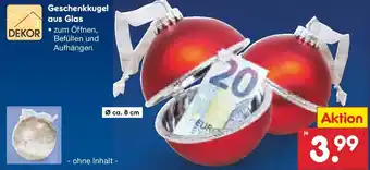 Netto Marken-Discount DEKOR Geschenkkugel aus Glas Angebot