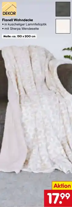 Netto Marken-Discount DEKOR Flanell Wohndecke Angebot