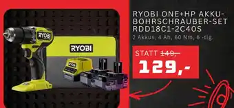 Bauhaus RYOBI ONE+HP AKKU- BOHRSCHRAUBER-SET RDD18C1-2C40S Angebot