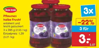 Netto Marken-Discount Beste Ernte Pflaumen halbe Frucht Angebot