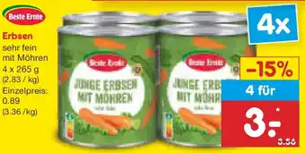 Netto Marken-Discount Beste Ernte Erbsen Angebot