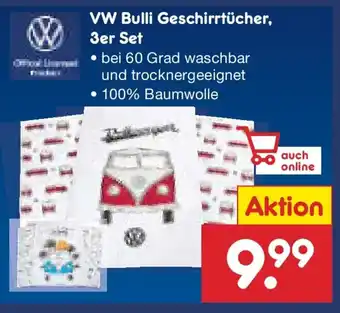Netto Marken-Discount VW Bulli Geschirrtücher 3er Set Angebot