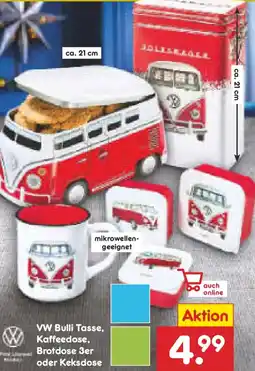 Netto Marken-Discount VW Bulli Tasse, Kaffeedose, Brotdose 3er oder Keksdose Angebot