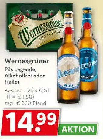 Getränkeland Wernesgrüner Pils Legende, Alkoholfrei oder Helles Angebot