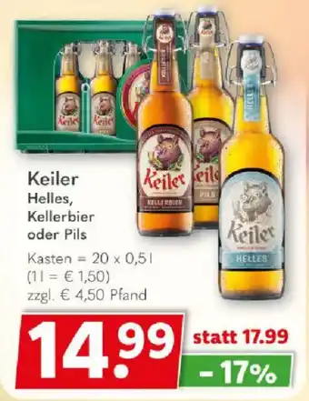 Getränkeland Keiler Helles, Kellerbier oder Pils Angebot