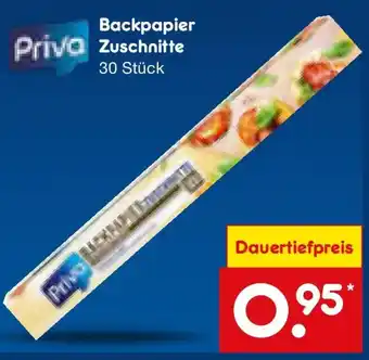 Netto Marken-Discount Priva Backpapier Zuschnitte Angebot