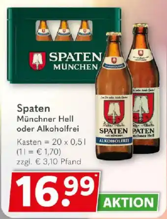 Getränkeland Spaten Münchner Hell oder Alkoholfrei Angebot