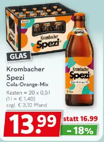 Getränkeland Krombacher Spezi Cola-Orange-Mix Angebot