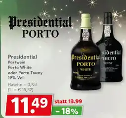 Getränkeland Presidential Portwein Porto White oder Porto Tawny Angebot