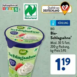 Aldi Süd BIO Bio- Schlagsahne Angebot