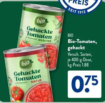 Aldi Süd BIO Bio-Tomaten, gehackt Angebot