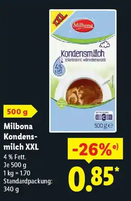 Lidl Milbona Kondensmilch XXL Angebot