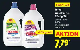 Lidl Formil Waschmittel flüssig XXL Angebot