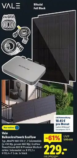 Lidl Vale Balkon kraftwerk EcoFlow Angebot