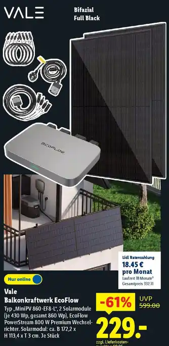 Lidl Vale Balkon kraftwerk EcoFlow Angebot