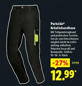 Lidl Parkside Arbeitsbundhose Angebot