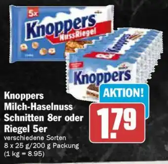 AEZ Knoppers Milch-Haselnuss Schnitten 8er oder Riegel 5er Angebot