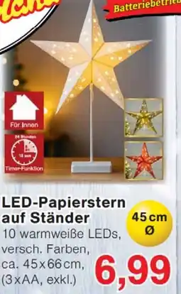 Wiglo Wunderland LED-Papierstern auf Ständer Angebot
