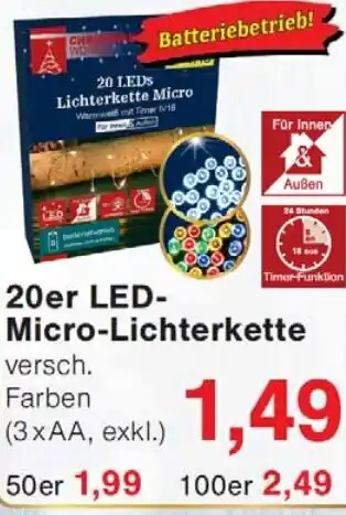 Wiglo Wunderland 20er LED- Micro-Lichterkette Angebot