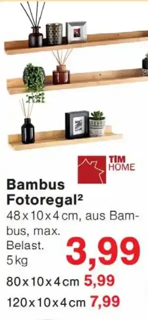 Wiglo Wunderland TIM HOME Bambus Fotoregal Angebot