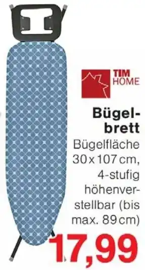 Wiglo Wunderland TIM HOME Bügelbrett Angebot