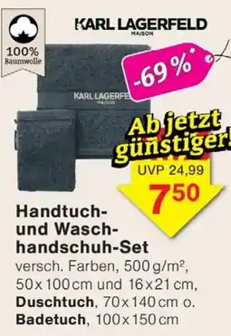 Wiglo Wunderland KARL LAGERFELD Handtuch- und Waschhandschuh-Set Angebot