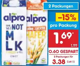 Netto Marken-Discount Alpro Not Milk, Hafer- oder Sojadrink Angebot
