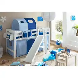 Netto Marken-Discount TiCAA Hochbett mit Rutsche Podestbett Tino Buche Weiß Classic, teilbar mit Farbauswahl Angebot